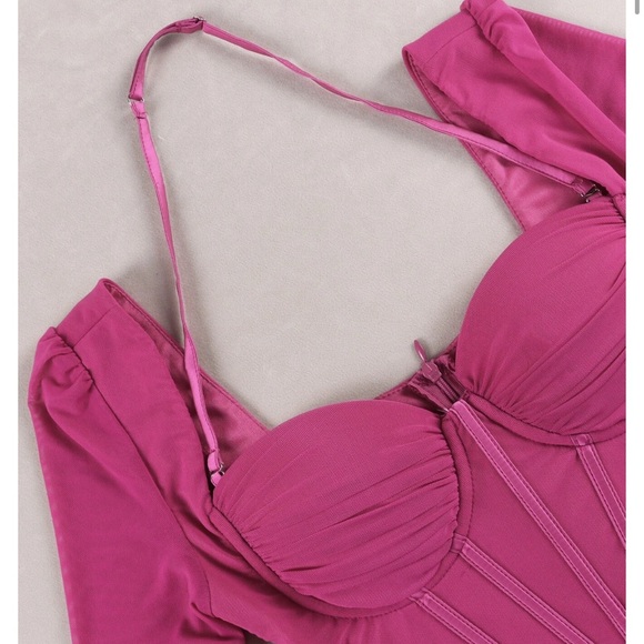 Hot Pink Bodycon Dress - Picture 7 of 9